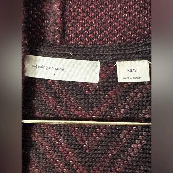 ANTHROPOLOGIE Sleeping on Snow Mabli WOOL Blend Open Vest Size XS S Brown Cozy - Picture 4 of 14
